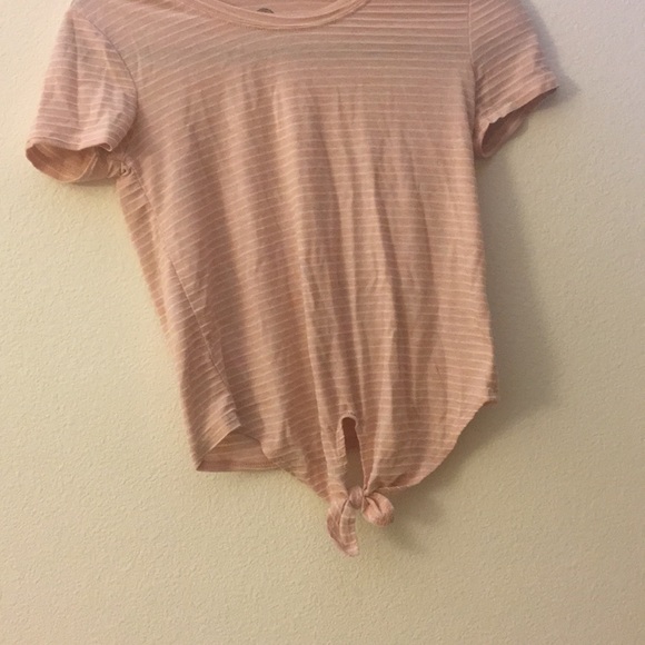 Striped Tie Front T-Shirt - Picture 2 of 4